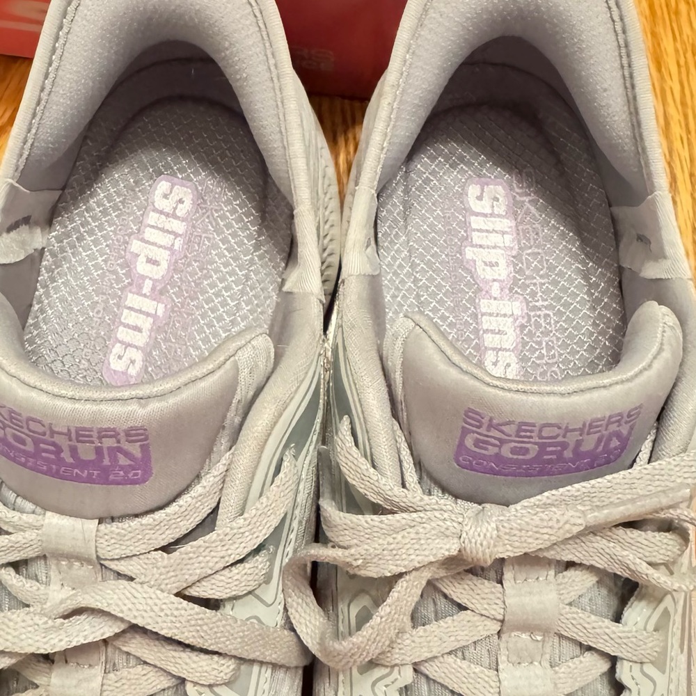 Skechers Slip Ins Athletic Running Shoes Women’s 10 Gray Air Cooled Memory Foam - Picture 7 of 13
